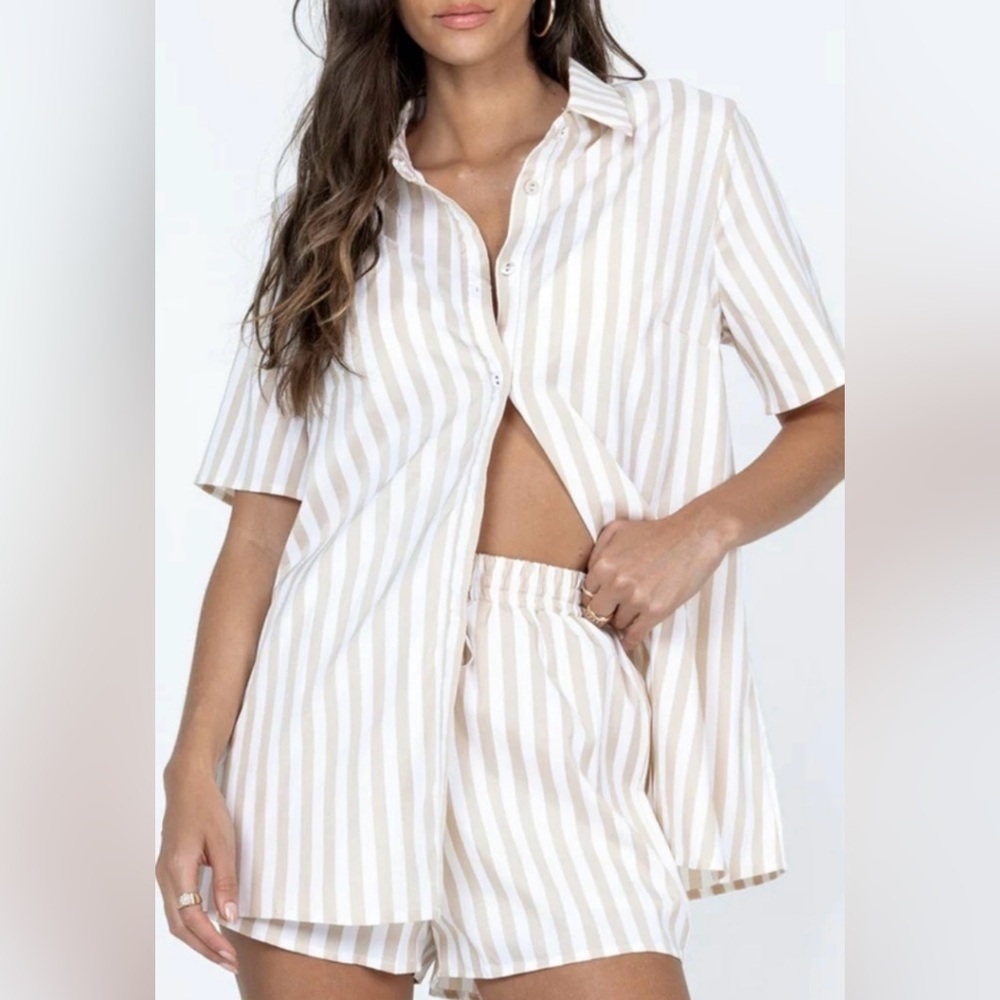 Princess‎ Polly Chloe Short Slveeve Set Beige Stripe Size 4.”